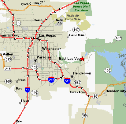Map to Lake Las Vegas Vacation Rentals
